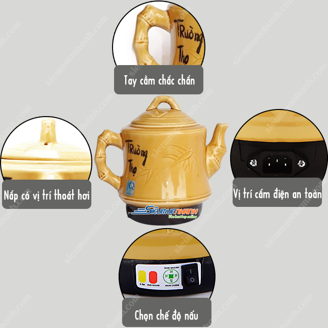 Siêu sắc thuốc điện Trường Thọ BA-2086 Gold